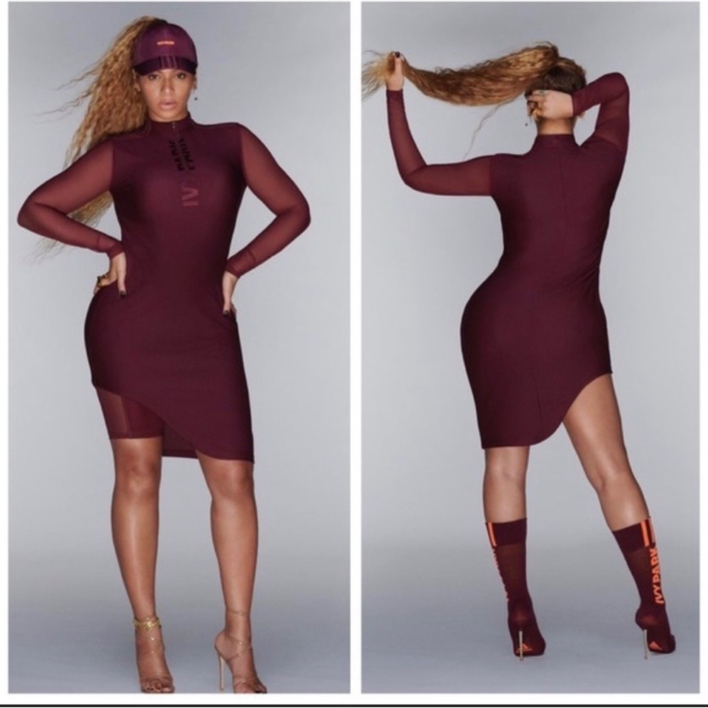 Ivy park long sleeve burgundy dress